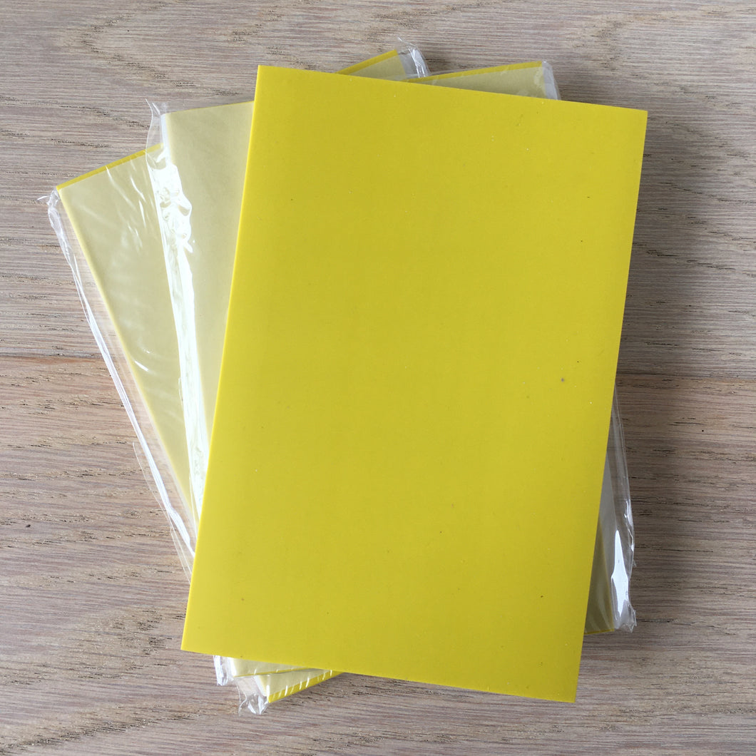 Yellow Practice Block for Stamp Carving (incl tracing paper)
